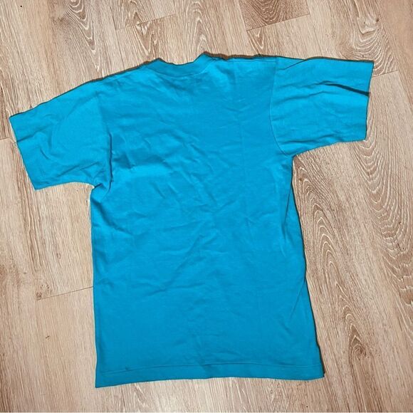 Vtg 90s Fruit of the loom Blue Sea Shells Hand Painted Single Stitch T shirt M - Picture 3 of 8